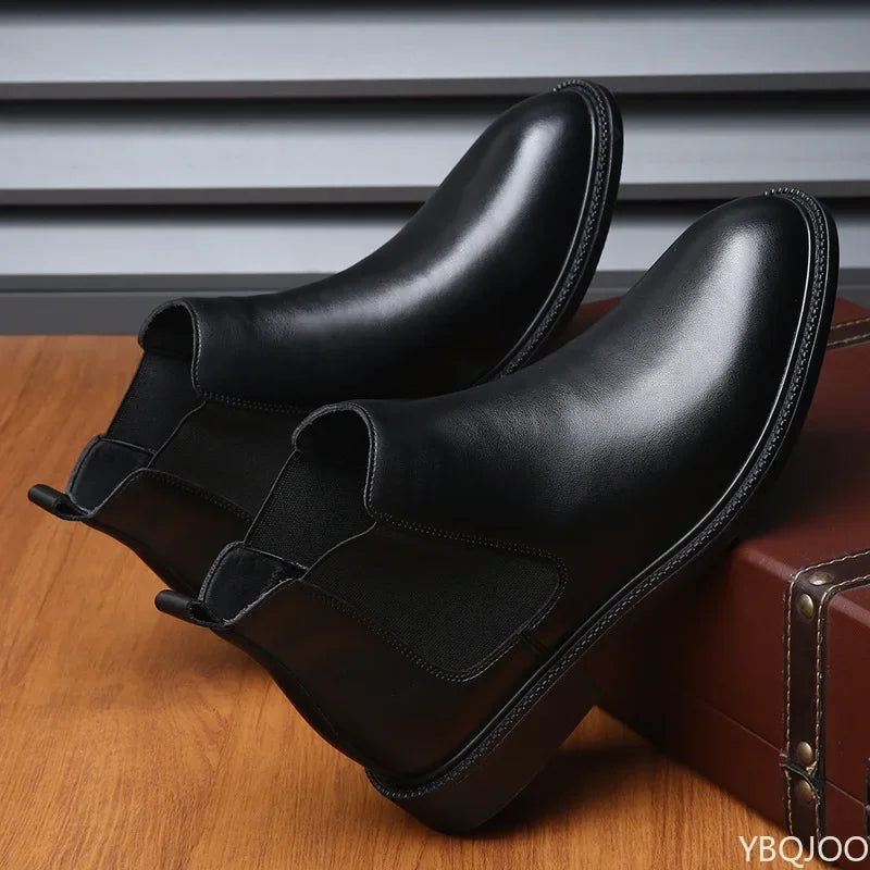 Stivaletti Chelsea In Pelle Da Uomo Di Lusso Fatti A Mano Slip On Per Abito Formale E Casual