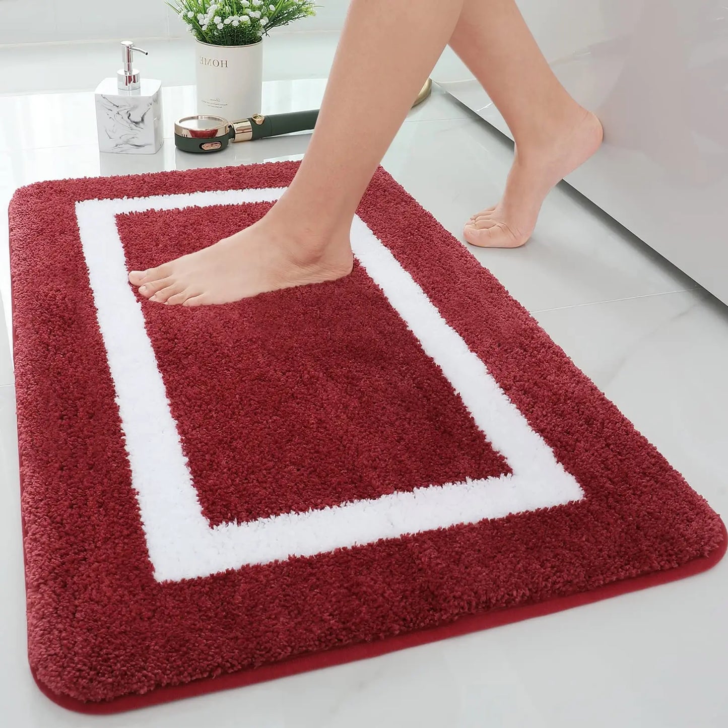 Olanly Tappeti da Bagno Grandi Antiscivolo Lavabili in Lavatrice Peluche Assorbenti Decorazione Pavimento