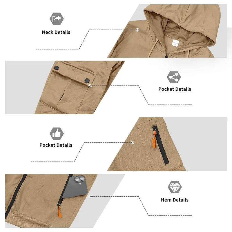 Set Maglione Con Cappuccio Moda Sportiva All'Aria Aperta In Velluto Sciolto Da Uomo Autunno Inverno