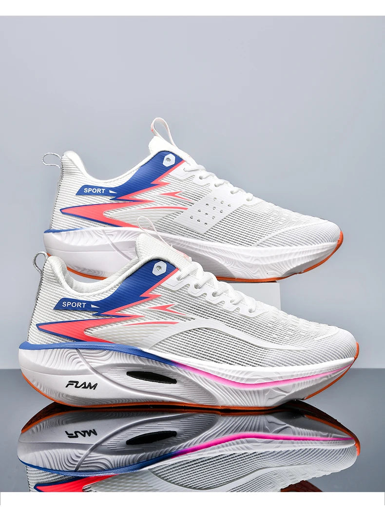 Scarpe Da Corsa Marathon Uomo Traspiranti Leggere Con Cuscino Aria Antiscivolo In Carbon Board