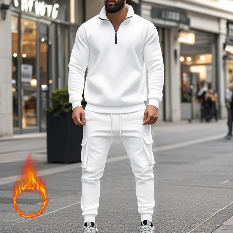 Pantaloni Sportivi Con Cerniera Calda In Velluto Da Uomo Casual Autunno Inverno 2024