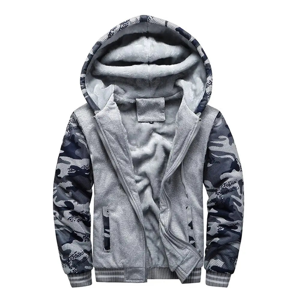 Giacca Invernale Da Uomo Camouflage Con Cappuccio In Pile A Manica Lunga Streetwear Abbigliamento Uomo