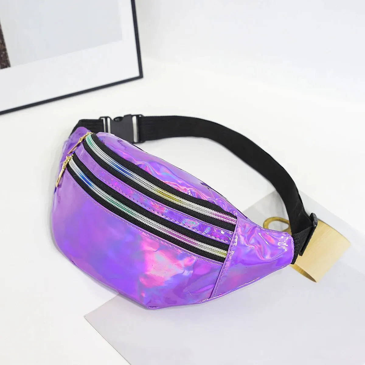 Marsupio Borsa Da Cintura Olografico Laser Designer Per Ragazze Unisex Glitter Spalla Festa Viaggio