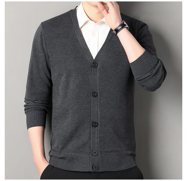 Cardigan In Pile Da Uomo Morbido E Caldo Lavorazione A Maglia Robusta Per Autunno Inverno Comfort Totale