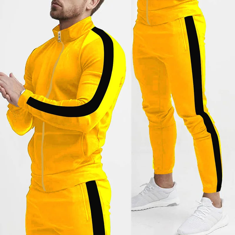 Tuta Sportiva Uomo Casual Autunno Inverno Colori Dell Abbigliamento Maschile Moderno