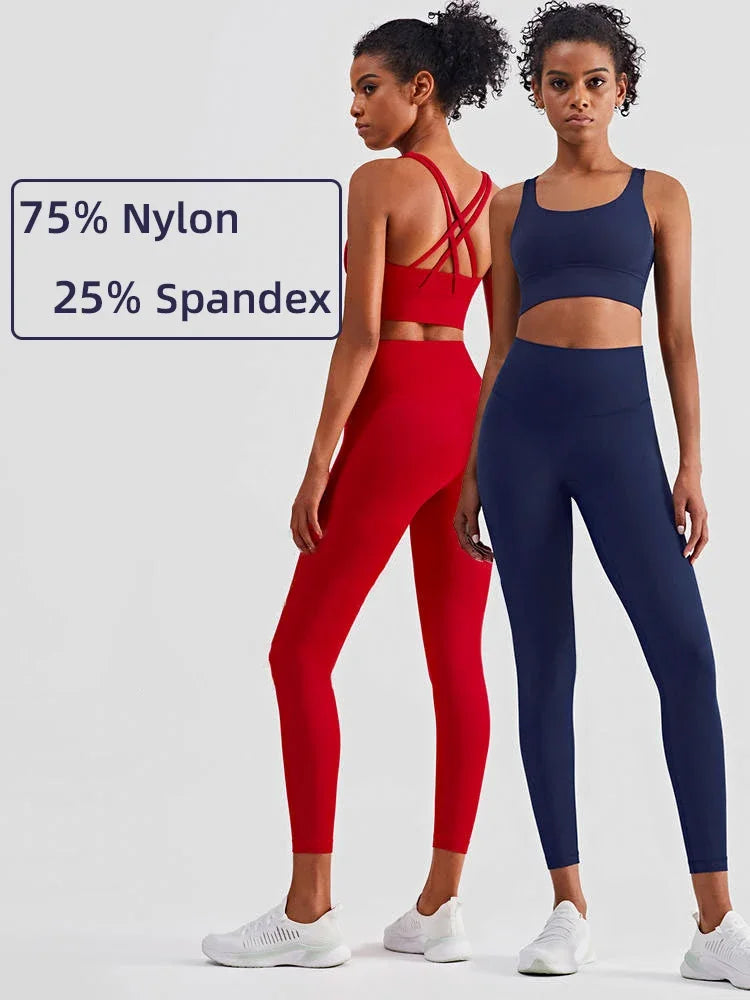 Tuta Da Yoga Due Pezzi Da Donna Abbigliamento Sportivo Per Pilates E Fitness Leggings Reggiseno Sportivo Traspirante