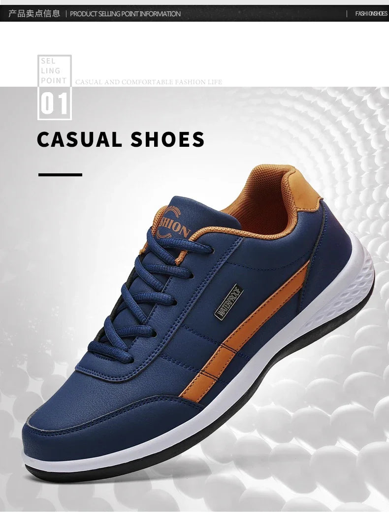 MAEDEF Scarpe Da Uomo Sneaker In Pelle Impermeabile Casual Calzature Stringate Vulcanizzate Comfort