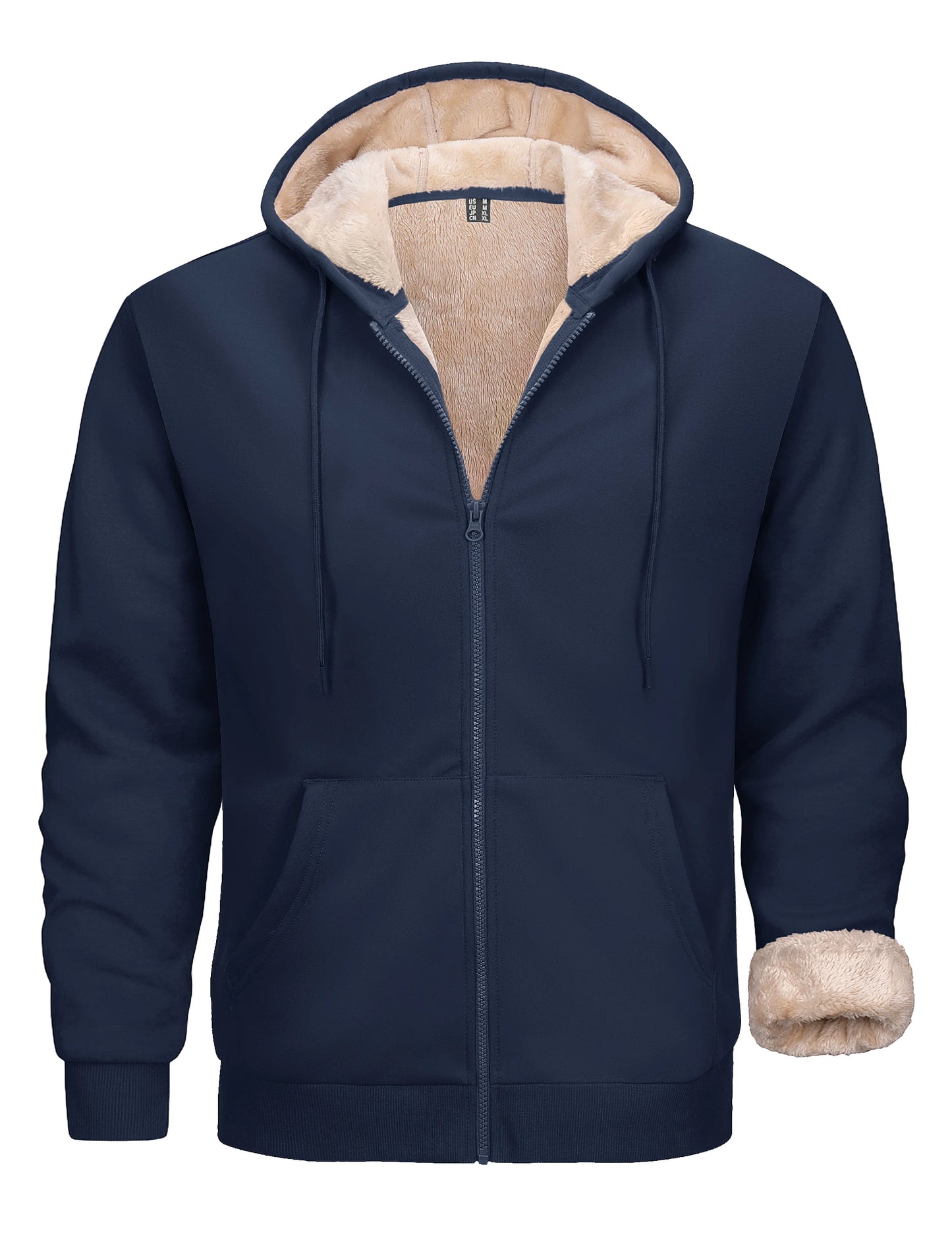Tacvasen Felpa Con Cappuccio Da Uomo Zip Fodera Sherpa Invernale Pile Spesso Caldo Capispalla Casual