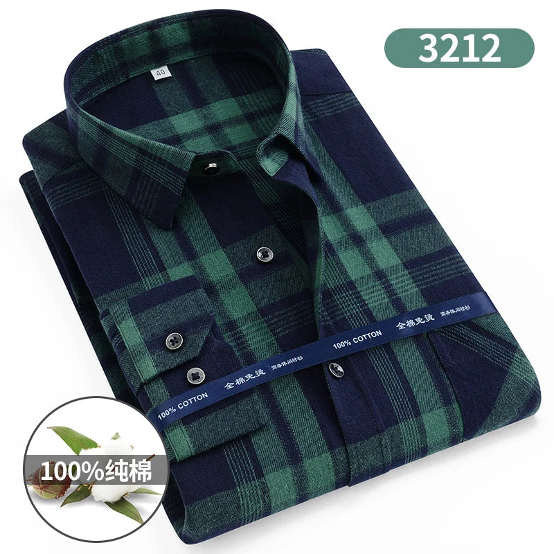 Camicie Da Uomo In Flanella Scozzese A Quadri Manica Lunga In Cotone Taglie Dalla S Alla XL Vestibilita Standard E Casual