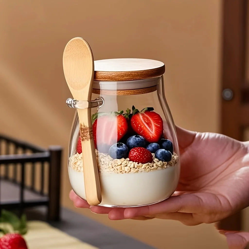 Barattolo Di Vetro Sigillato Con Coperchio E Cucchiaio Moderno Trasparente Per Spezie Zucchero Tè E Caffè In Cucina