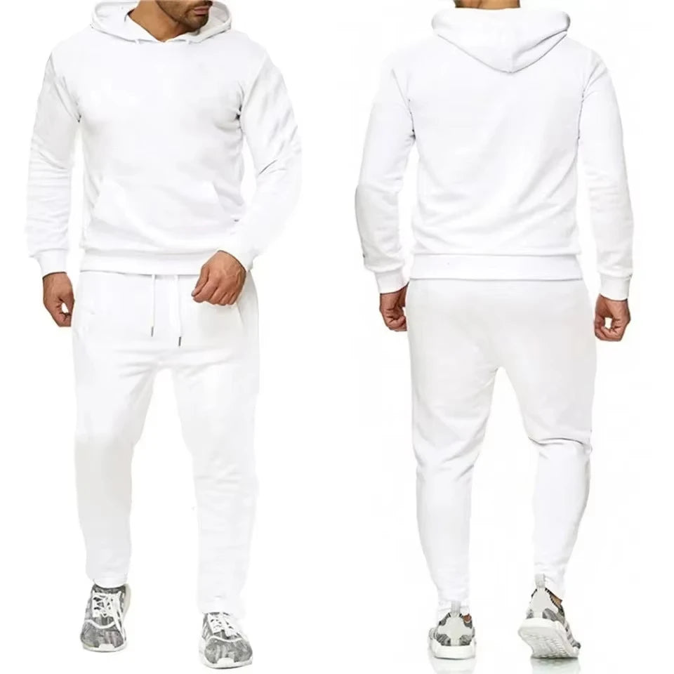 Tuta Uomo Invernale Morbida Ecologica 2025 Set Pantaloni Jogging 2 Pezzi Fitness Corsa Abbigliamento Sportivo Maschile