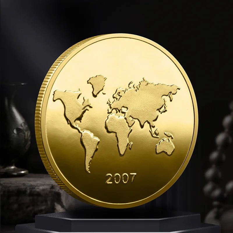 Set Di 7 Monete Placcate Oro E Argento Sette Meraviglie Del Mondo Collezione Commemorativa Viaggi