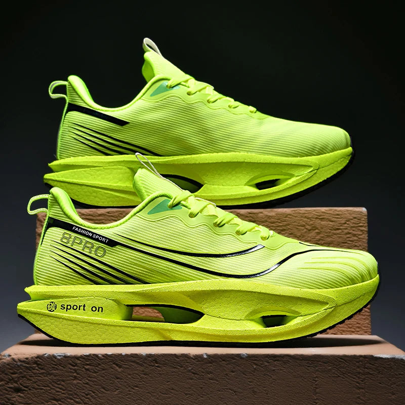 Scarpe Da Corsa Sportive Unisex Uomo Donna Maratona Carbon Board Cuscino Aria Antiscivolo Leggere Traspiranti