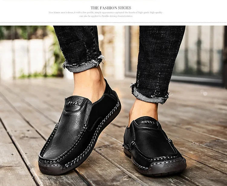 Mocassini Da Uomo Slip Traspiranti Scarpe Da Guida In Vera Pelle Fatte A Mano Eleganti Casual