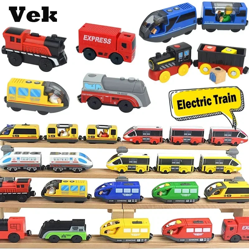 Locomotiva In Legno Magnetica Per Bambini Giocattolo Treno Con Pista Ferrovia Educativa