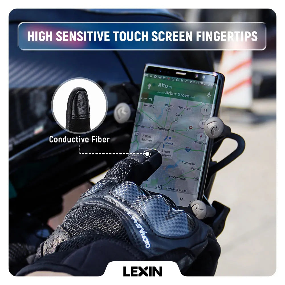 Guanti Estivi Lexin da Uomo per Moto Traspiranti Protezione Mani Design Touchscreen Equitazione Ciclismo
