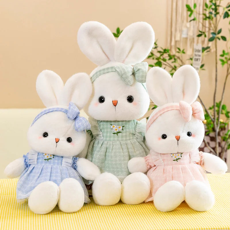 Peluche Coniglio Cartone Animato Vestito Floreale Regalo Per Pasqua San Valentino Compleanno Decorazione Casa