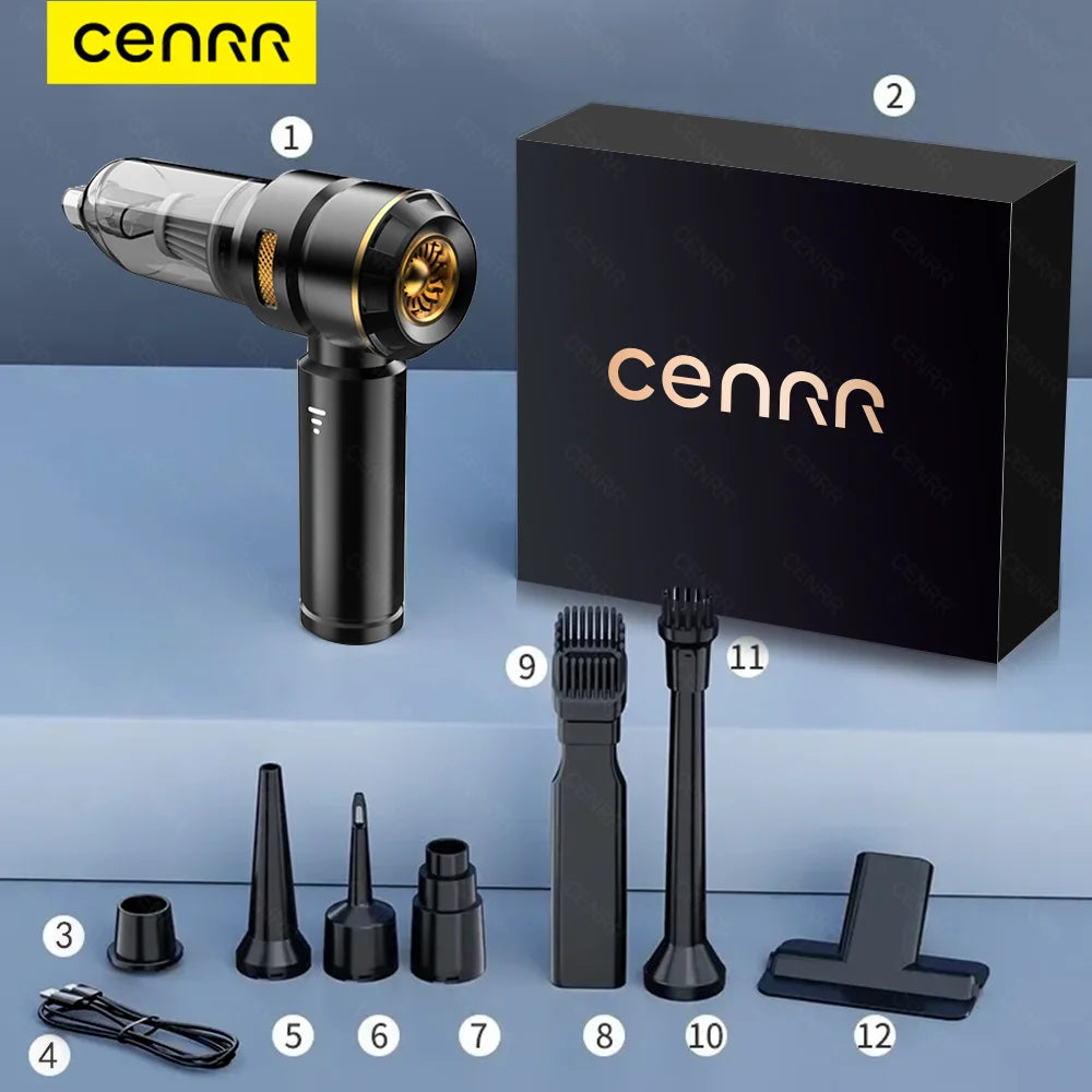 Cenrr 998000 Aspirapolvere Per Auto Senza Fili Potente Portatile Con Accessori Auto E Pulitore Universale