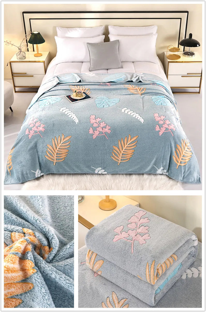 Bonenjoy 1 Pezzo Coperta In Pile Floreale Rettangolare Per Divano E Casa Morbida Calda Confortevole Plaid Da Viaggio