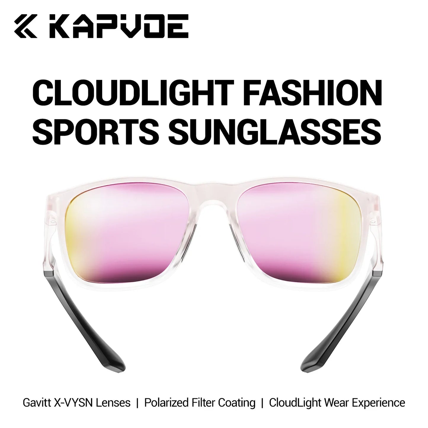 Kapvoe Occhiali da Sole Polarizzati Escursionismo Uomo Donna Montatura Leggera Fotocromatici Esterno Corsa Golf