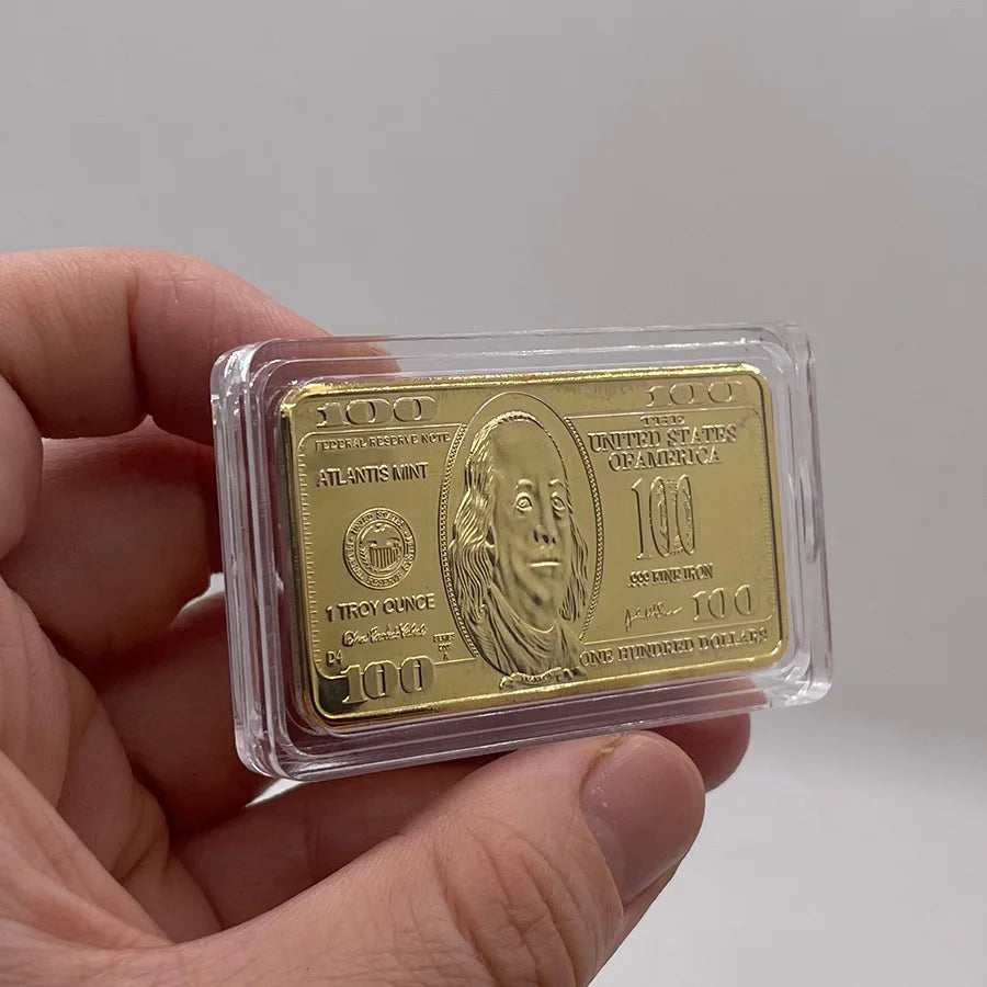 Lingotti Buffalo Placcati Oro Da 100 Dollari Stati Uniti D America Collezionabili Regalo Souvenir