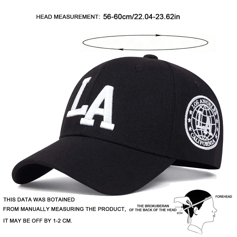Berretto Baseball Unisex Con Ricamo Lettera LA Cappello Regolabile Per Esterni Protezione Solare Primavera Autunno
