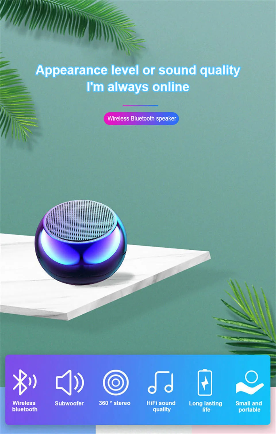 Mini Altoparlante Bluetooth Con Microfono TWS Cassa Di Risonanza Portatile HiFi Per Musica Su Smartphone Tablet Metallo