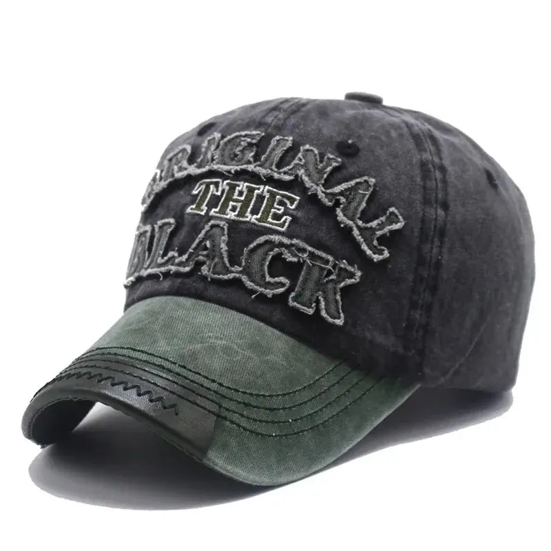 Berretto Da Baseball Vintage Unisex Cotone Lavato Ricamo Lettera Nera Berretto Casual Da Esterno