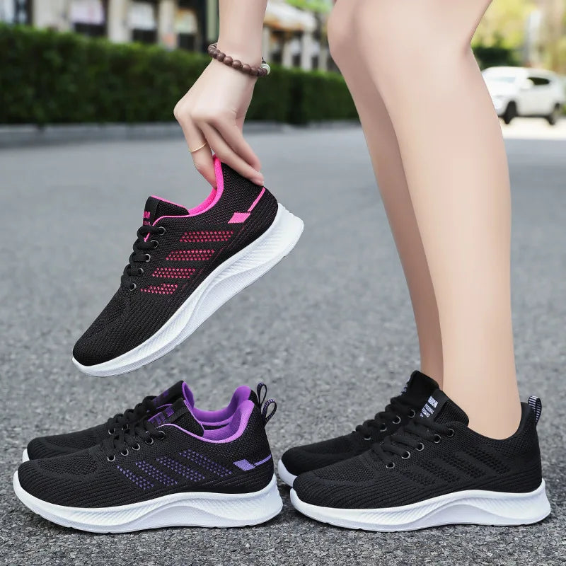 Scarpe da Ginnastica da Donna Traspiranti in Rete Monofacciale con Suola Morbida Ideali per Running e Allenamento