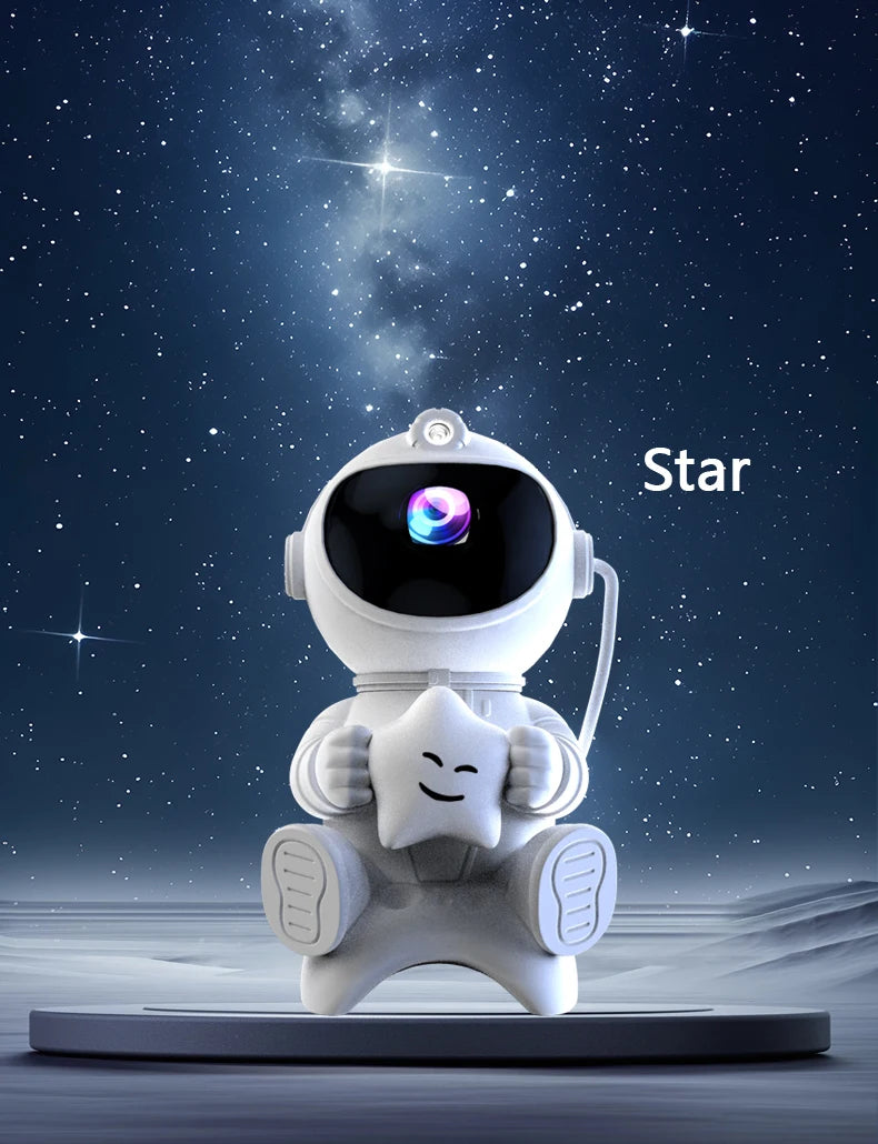 Proiettore galassia astronauta Proiettore luce notturna stella e luna Timer remoto Bluetooth 360 ° Angolo regolabile per regalo per bambini in camera da letto