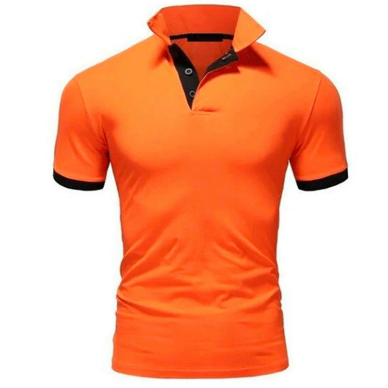 Polo Uomo A Maniche Corte Slim Fit Traspirante Antirughe Ad Asciugatura Rapida Camicia Casual