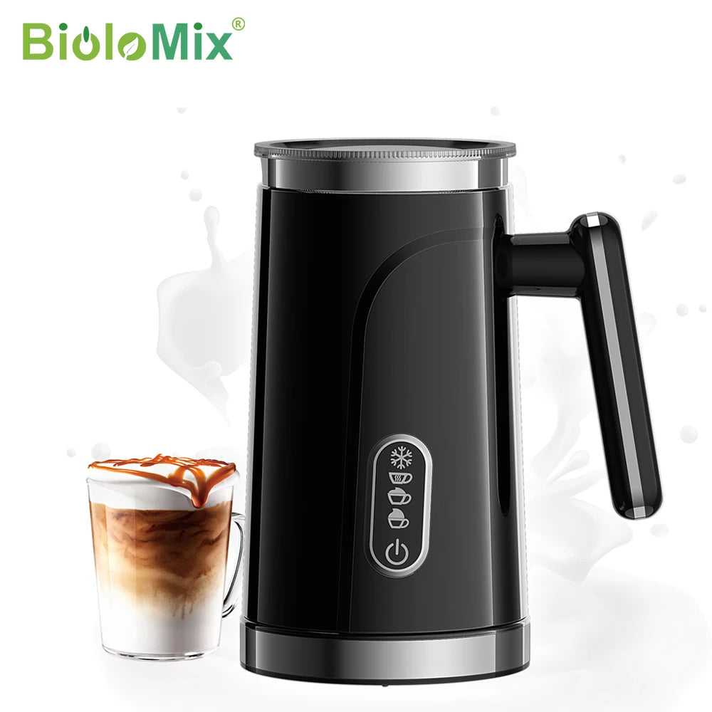 Biolomix Montalatte Intelligente 5 in 1 con Display Touch LED Schiuma Calda e Fredda per Caffè e Latte