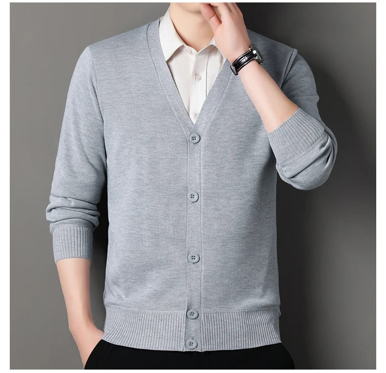 Cardigan In Pile Da Uomo Morbido E Caldo Lavorazione A Maglia Robusta Per Autunno Inverno Comfort Totale