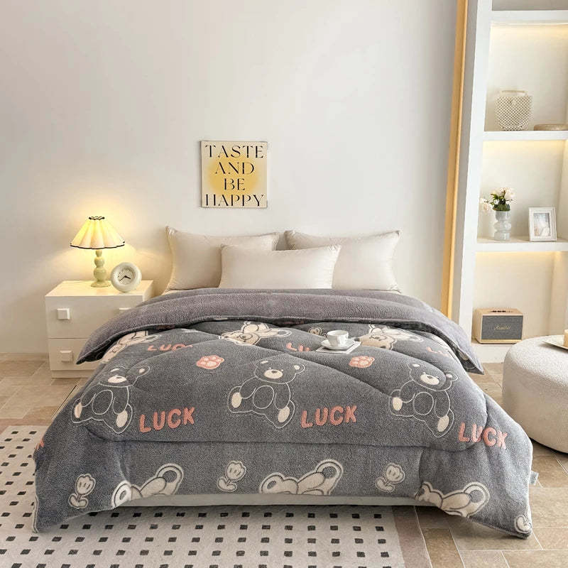 Coperta Super Spessa Inverno Autunno Taglia Queen Peluche Antistatica Morbida Confortevole Pile Coral Fleece Poliestere