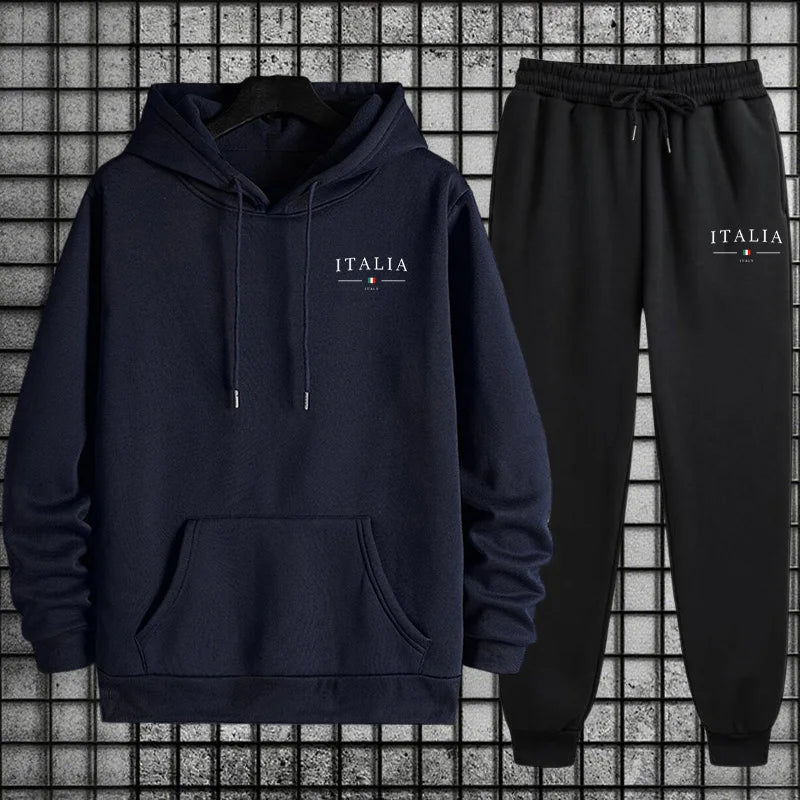 Tuta Da Uomo Di Qualità Con Cappuccio Monopezzo Felpe Con Stampa Streetwear Autunno Inverno Pantaloni