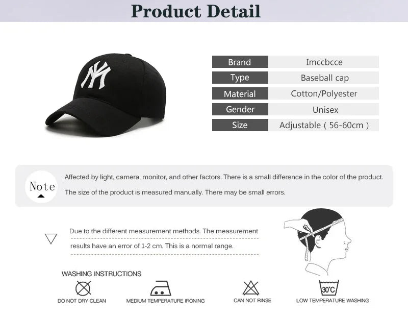 Berretto Da Baseball Unisex Ricamo Lettera Cappello Hip Hop Regolabile Esterno Protezione Solare Primavera Autunno