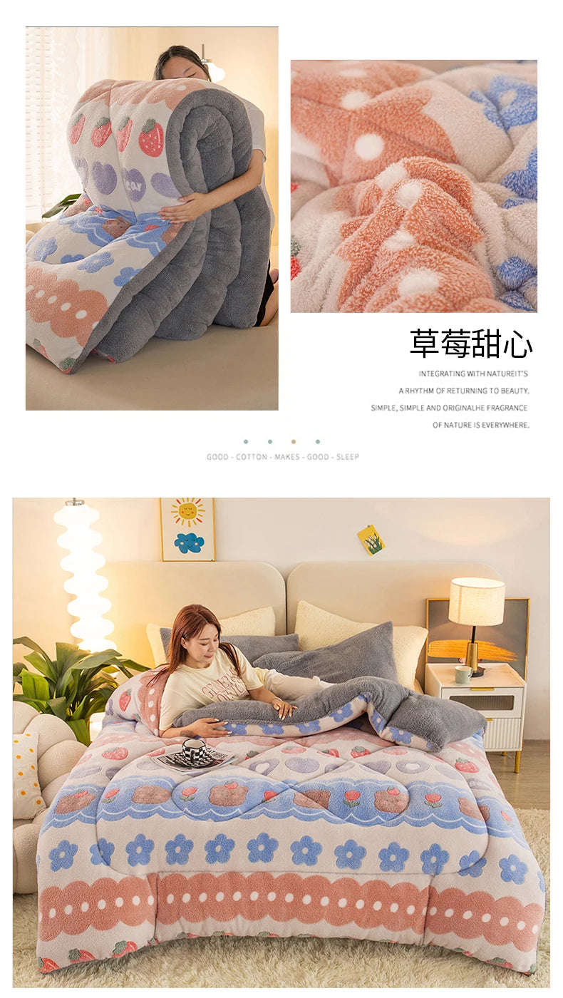 Coperta Super Spessa Inverno Autunno Taglia Queen Peluche Antistatica Morbida Confortevole Pile Coral Fleece Poliestere