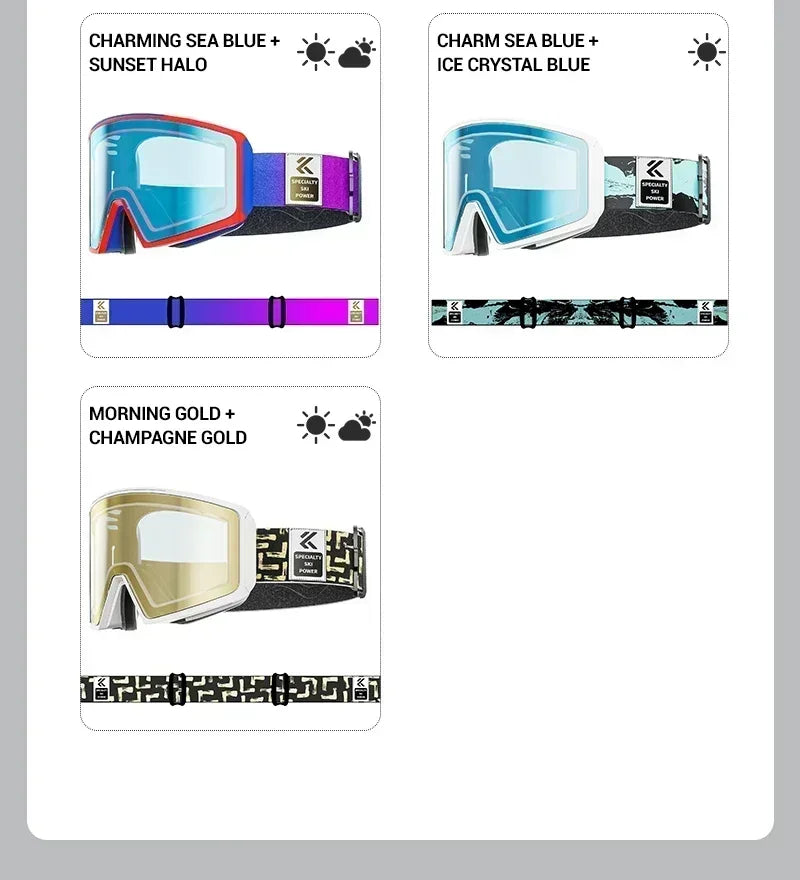 Kapvoe Occhiali Da Sci Fotocromatici E Maschera Da Snowboard Antiappannamento UV400 Per Uomo E Donna Occhiali Inverno