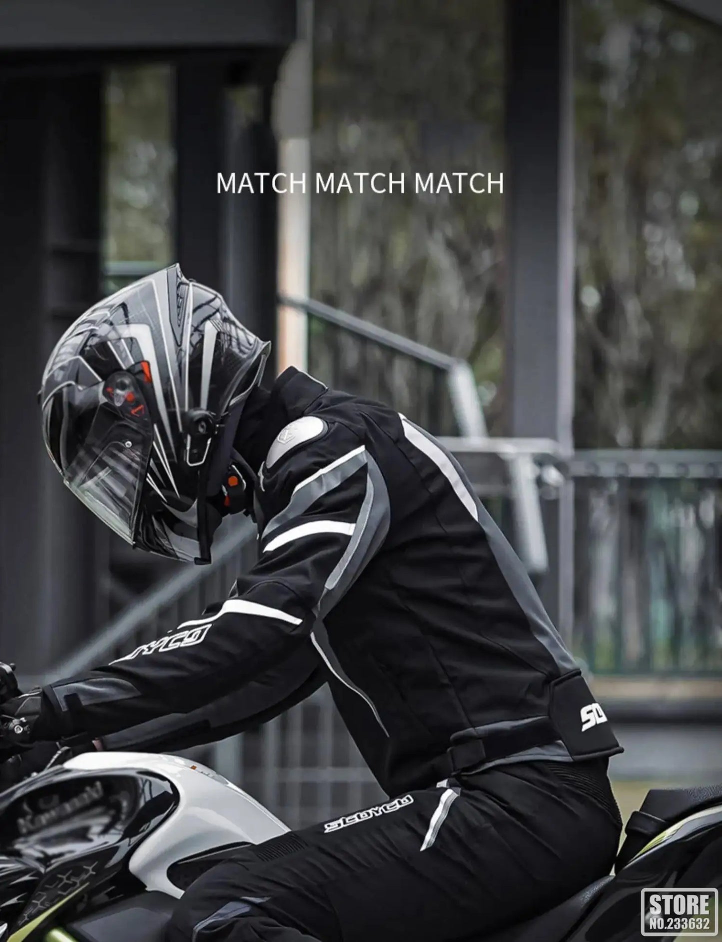 SCOYCO Moto Giacca Impermeabile Anticaduta Traspirante In Rete Con Protezioni Motocross Pantaloni Tuta Uomo