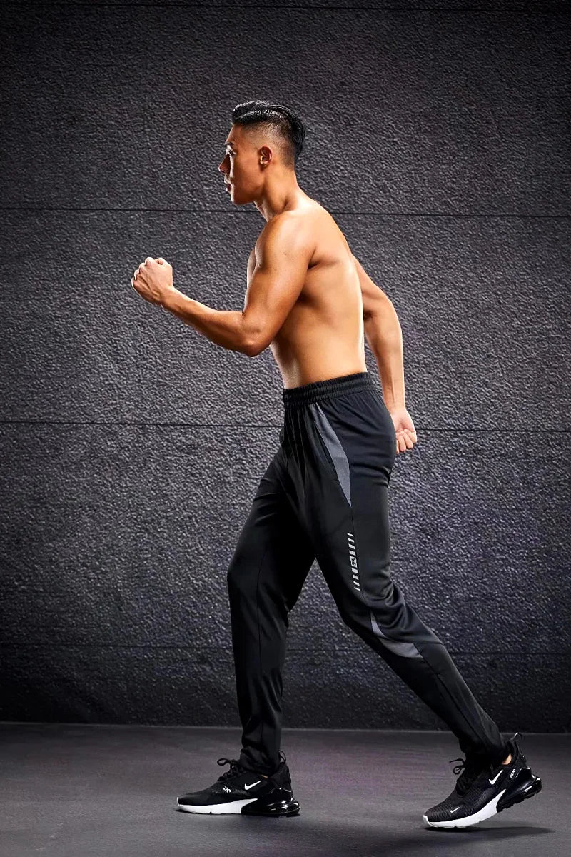Pantaloni Sportivi Da Uomo Con Tasche Con Cerniera Per Corsa Allenamento Calcio Fitness In Poliestere Modello A102