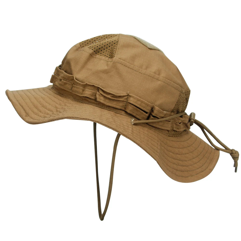 Cappello Boonie Camouflage Protezione Solare Traspirante Antivento Uomo Per Escursionismo Pesca Caccia