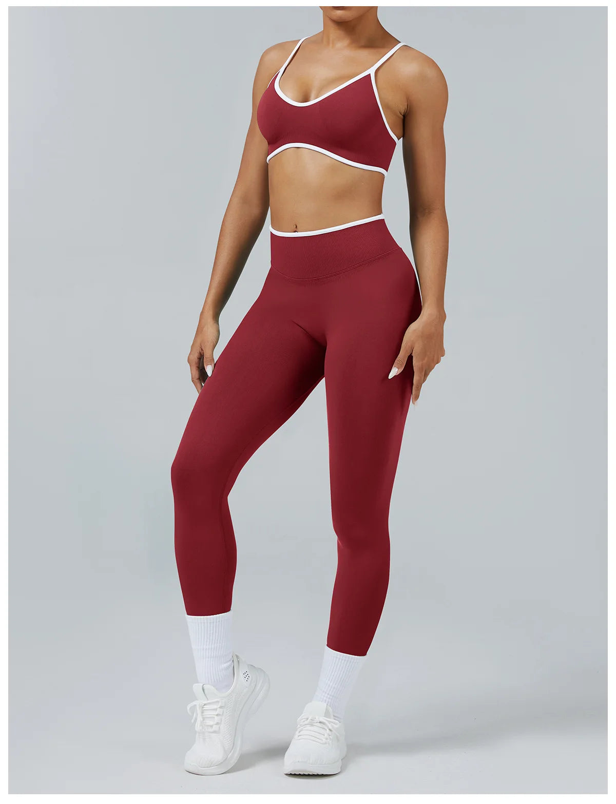Set Fitness Da Donna 2 Pezzi Leggings Vita Alta Senza Cuciture E Reggiseno Sportivo Per Yoga Palestra Cardio Estivo