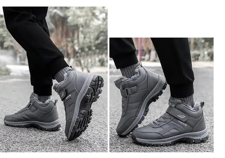 Stivali Invernali Da Uomo In Pelle PU Impermeabili Scarpe Casual Calde Alta Qualità Stivaletti Sneakers