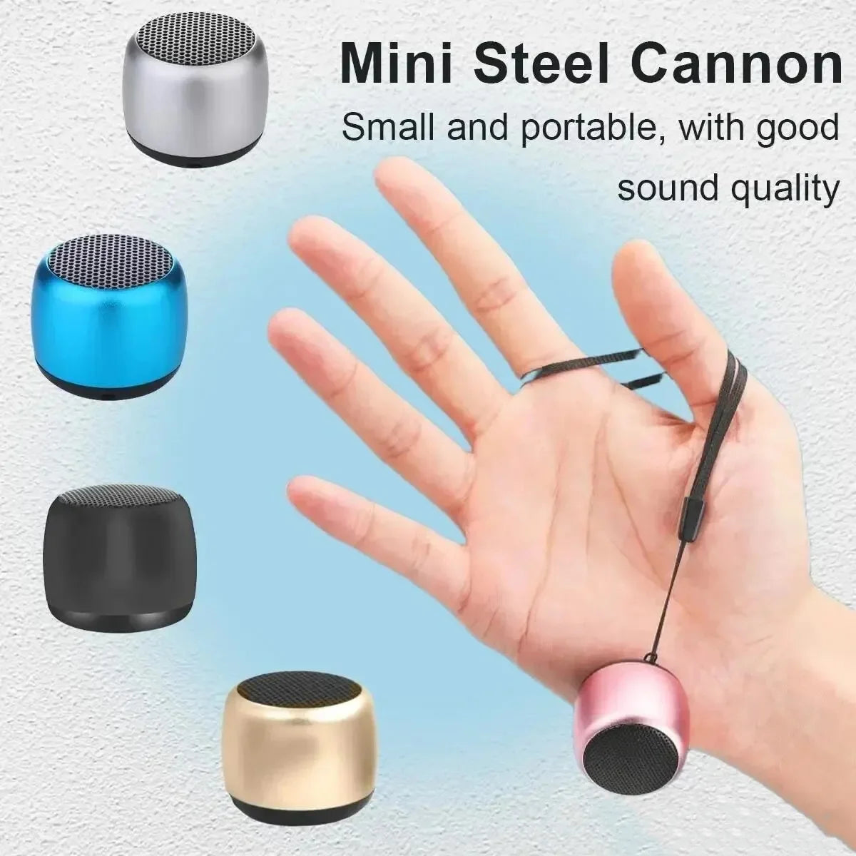 M1 Mini Altoparlante Bluetooth Portatile in Metallo con Subwoofer Integrato e Audio Wireless