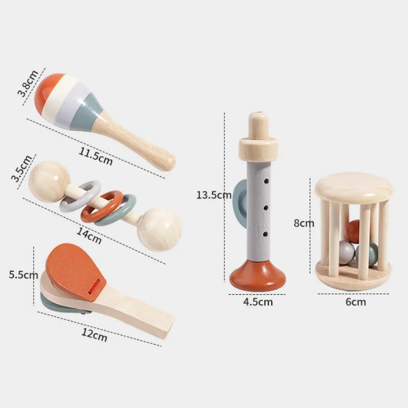 Set Strumenti Musicali In Legno Per Bambini 2-4 Montessori