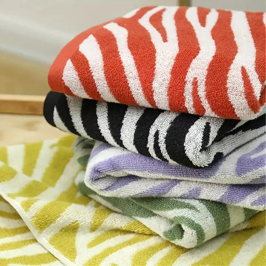 Asciugamano Viso E Mani In Cotone Morbido Con Motivo Tigre A Righe Jacquard Assorbente E Asciugatura Rapida Per Casa