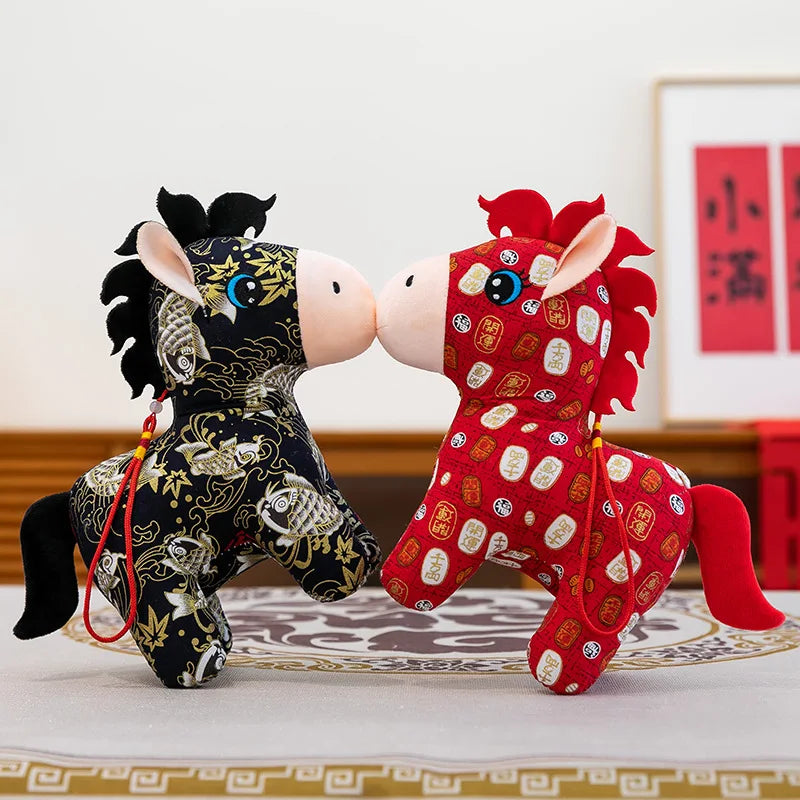 Mascotte Di Capodanno Cavallo Di Peluche 15 20 cm Panno Cavallo Decorazione Per La Famiglia Atmosfera Per Le Vacanze