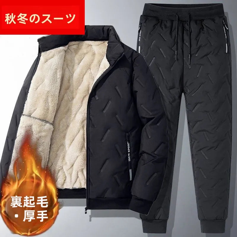 Cappotto Uomo In Velluto Di Agnello Foderato Autunno Inverno Colletto Intagliato Con Tasche Elegante