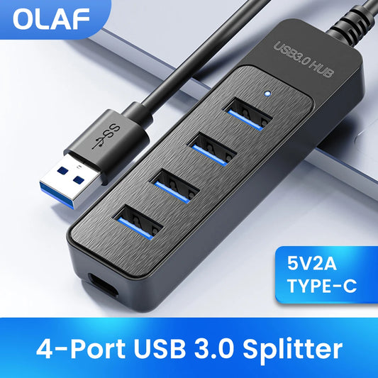 Olaf Hub USB 3.0 A 4 Porte Con Alimentazione USB-C Compatibile Espansore Ad Alta Velocità Per Accessori PC