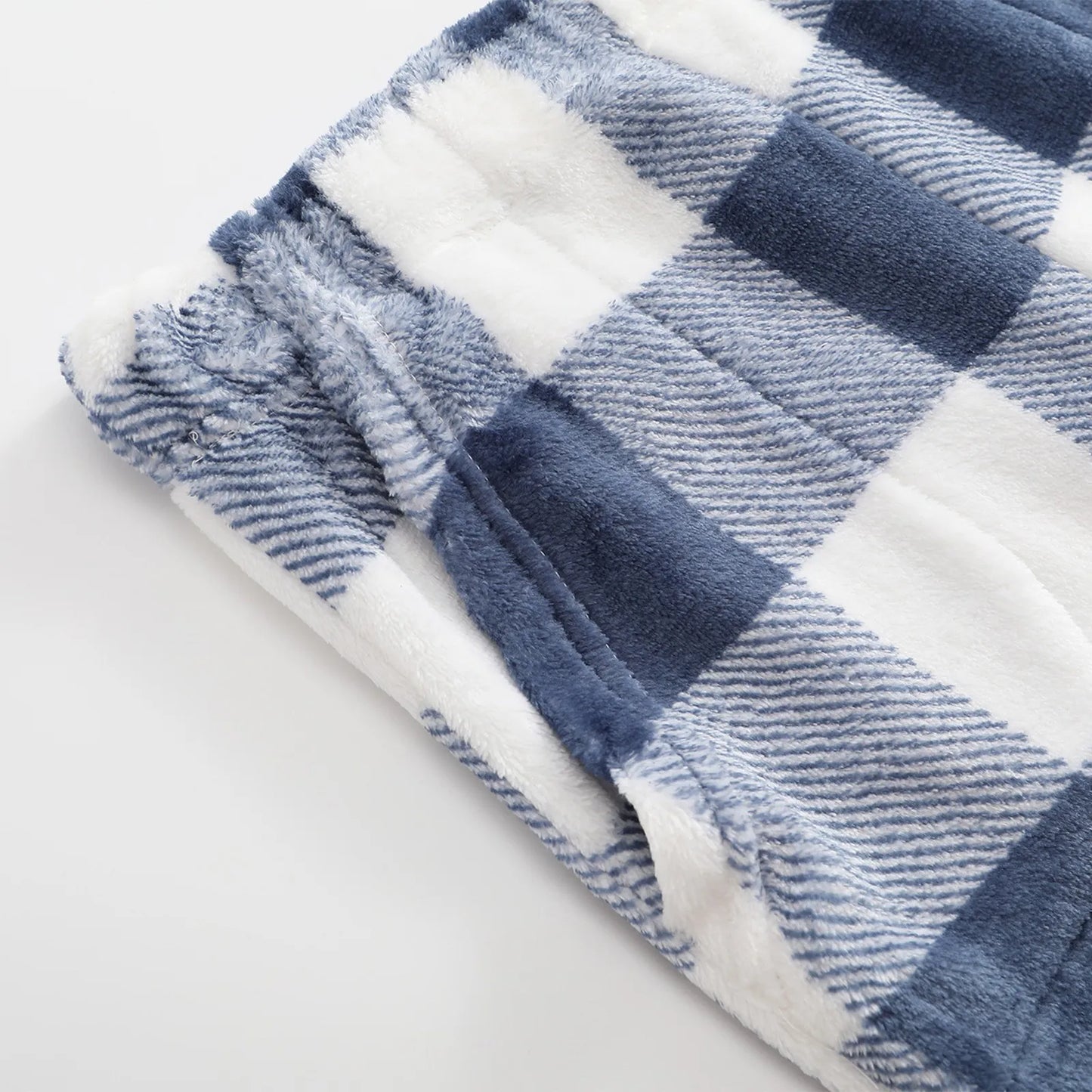 Pantaloni Del Pigiama Da Donna Con Vita Elastica E Scozzesi In Pile Morbidi Con Tasche Peluche